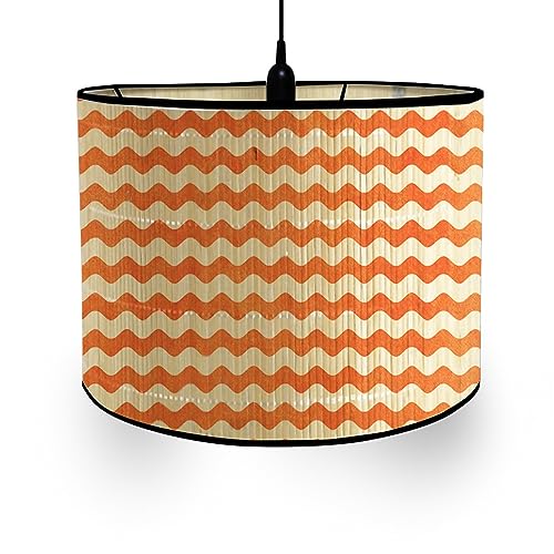 FANSU Lampenschirm fuir Tischlampe, Bunte Geometrie Lampenschirm Hängelampe Lampenabdeckung für E27 Stehlampe Tischlampe Deckenleuchte Wohnzimmer Modern Deko (30x30x20cm,Orange Farbe) von FANSU