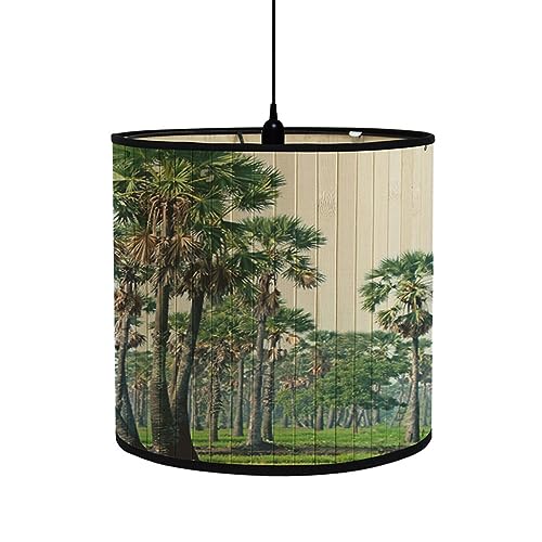 FANSU Lampenschirm fuir Tischlampe, Chinesischer Stil Lampenschirm Hängelampe Lampenabdeckung für Stehlampe Tischlampe Deckenleuchte Wohnzimmer Moderner Deko (Grüner Sommer,30x30x30cm) von FANSU