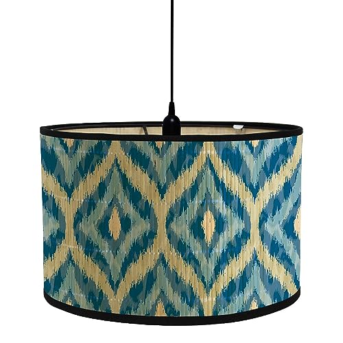 FANSU Lampenschirm fuir Tischlampe, Gelb Blau Lampenschirm Hängelampe Lampenabdeckung für E27 Stehlampe Tischlampe Deckenleuchte Wohnzimmer Moderner Deko (Hellblau,30x30x20cm) von FANSU