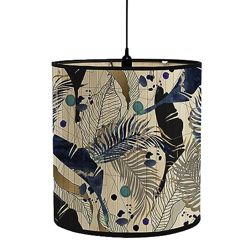 FANSU Lampenschirm fuir Tischlampe, Grüne Pflanzen Lampenschirm Hängelampe Lampenabdeckung für Stehlampe Tischlampe Deckenleuchte Wohnzimmer Moderner Deko (30x30x30cm,Blaue Tinte) von FANSU