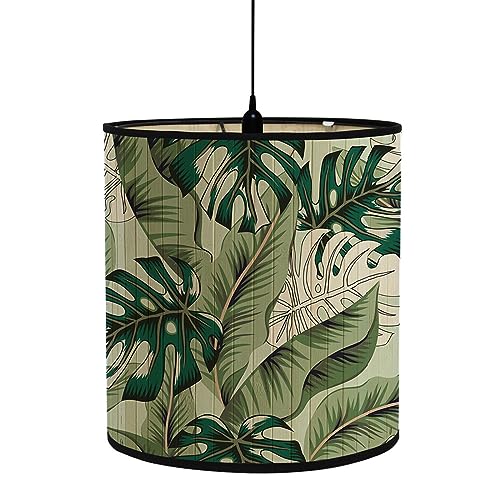 FANSU Lampenschirm fuir Tischlampe, Grüne Pflanzen Lampenschirm Hängelampe Lampenabdeckung für Stehlampe Tischlampe Deckenleuchte Wohnzimmer Moderner Deko (30x30x30cm,Grüne Blätter) von FANSU