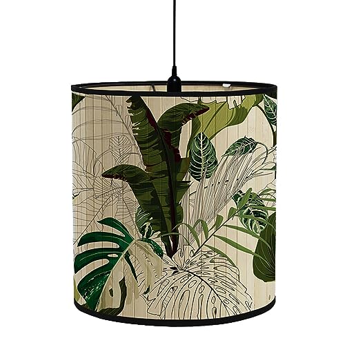 FANSU Lampenschirm fuir Tischlampe, Grüne Pflanzen Lampenschirm Hängelampe Lampenabdeckung für Stehlampe Tischlampe Deckenleuchte Wohnzimmer Moderner Deko (30x30x30cm,Malerei) von FANSU