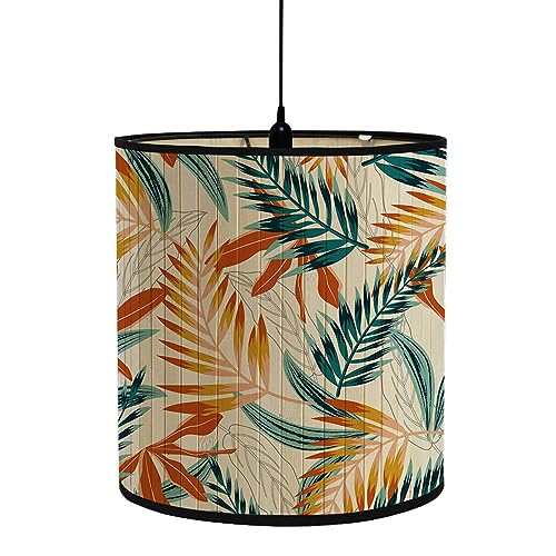 FANSU Lampenschirm fuir Tischlampe, Grüne Pflanzen Lampenschirm Hängelampe Lampenabdeckung für Stehlampe Tischlampe Deckenleuchte Wohnzimmer Moderner Deko (30x30x30cm,Oranger Herbst) von FANSU