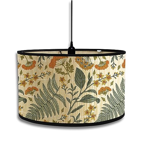 FANSU Lampenschirm fuir Tischlampe, Lampenschirm Hängelampe Lampenabdeckung für Stehlampe Elegant Blumen Tischlampe Deckenleuchte Wohnzimmer Moderner Deko (Orange,30x30x20cm) von FANSU