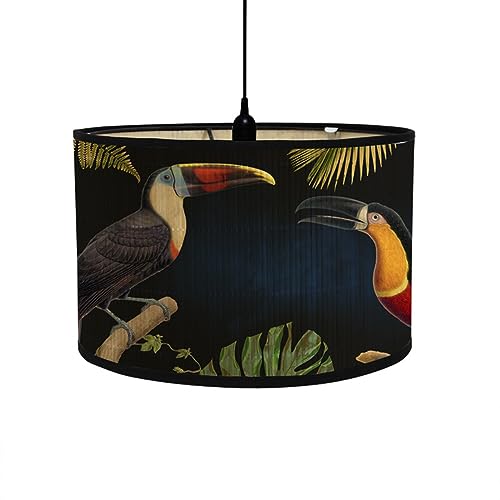 FANSU Lampenschirm fuir Tischlampe, Pflanze Vogel Lampenschirm Hängelampe Lampenabdeckung für Stehlampe Tischlampe Deckenleuchte Wohnzimmer Moderner Deko (Dunkelblau,30x30x20cm) von FANSU