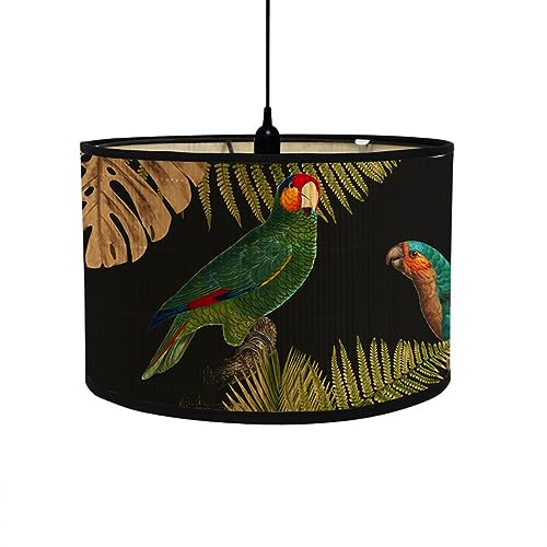 FANSU Lampenschirm fuir Tischlampe, Pflanze Vogel Lampenschirm Hängelampe Lampenabdeckung für Stehlampe Tischlampe Deckenleuchte Wohnzimmer Moderner Deko (Monstera,30x30x20cm) von FANSU