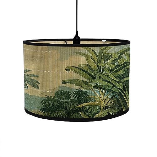 FANSU Lampenschirm fuir Tischlampe, Pflanze Vogel Lampenschirm Hängelampe Lampenabdeckung für Stehlampe Tischlampe Deckenleuchte Wohnzimmer Moderner Deko (Palmblatt,30x30x20cm) von FANSU