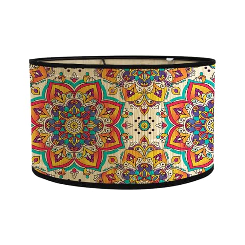 FANSU Lampenschirm fuir Tischlampe, Retro Mandala Lampenschirm Hängelampe Lampenabdeckung für E27 Stehlampe Tischlampe Deckenleuchte Wohnzimmer Deko (Blatt,30x30x20cm) von FANSU