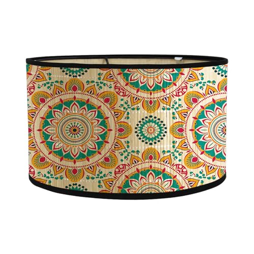 FANSU Lampenschirm fuir Tischlampe, Retro Mandala Lampenschirm Hängelampe Lampenabdeckung für E27 Stehlampe Tischlampe Deckenleuchte Wohnzimmer Deko (Grün,30x30x20cm) von FANSU