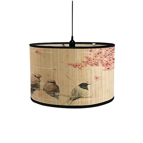 FANSU Lampenschirm fuir Tischlampe, Traditionell Lampenschirm Hängelampe Lampenabdeckung für Stehlampe Tischlampe Deckenleuchte Wohnzimmer Moderner Deko (30x30x20cm,Rosa Blumen) von FANSU