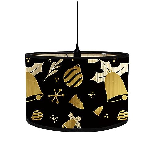 FANSU Lampenschirm fuir Tischlampe, Weihnachten Lampenschirm Hängelampe Lampenabdeckung für Stehlampe Tischlampe Deckenleuchte Wohnzimmer Moderner Weihnachten Deko (goldene Glocke,30x30x20cm) von FANSU