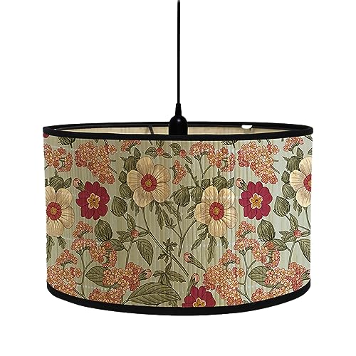 FANSU Lampenschirm fuir Tischlampe,Klassisch Lampenschirm Hängelampe Lampenabdeckung für Stehlampe Tischlampe Deckenleuchte Wohnzimmer Moderner Deko (Vintage-Blume 1,30 * 20cm) von FANSU