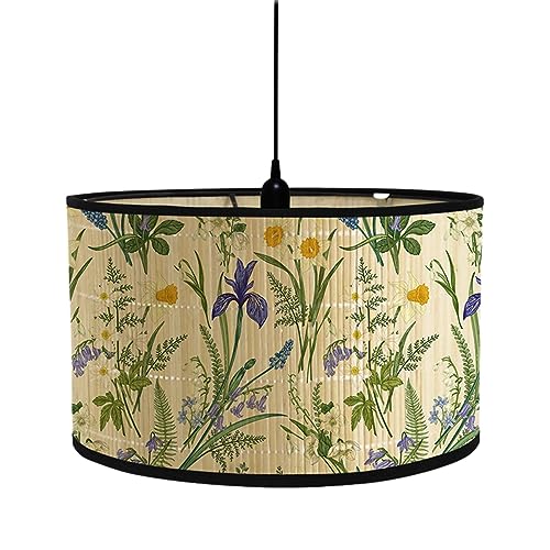 FANSU Lampenschirm fuir Tischlampe,Klassisch Lampenschirm Hängelampe Lampenabdeckung für Stehlampe Tischlampe Deckenleuchte Wohnzimmer Moderner Deko (Vintage-Blume 15,30 * 20cm) von FANSU