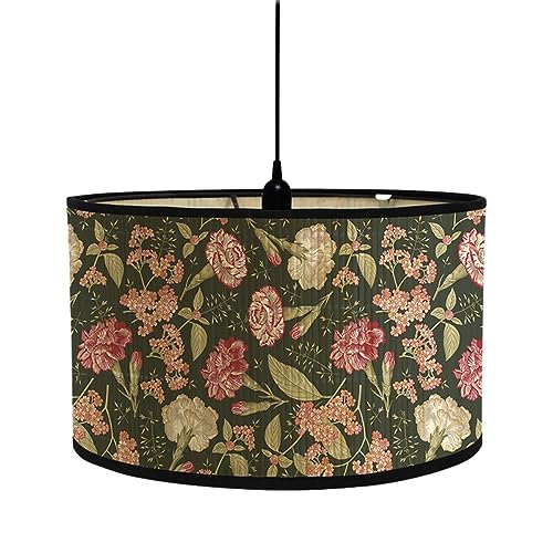 FANSU Lampenschirm fuir Tischlampe,Klassisch Lampenschirm Hängelampe Lampenabdeckung für Stehlampe Tischlampe Deckenleuchte Wohnzimmer Moderner Deko (Vintage-Blume 7,30 * 20cm) von FANSU