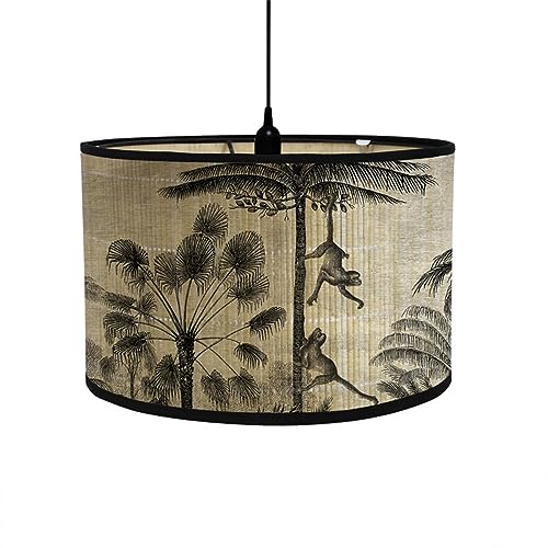 FANSU Lampenschirm fuir Tischlampe,Lampenschirm Hängelampe Lampenabdeckung für Stehlampe Tischlampe Deckenleuchte Wohnzimmer Moderner Deko (20x30cm,Affen) von FANSU