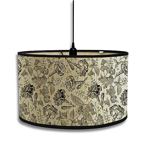 FANSU Lampenschirm fuir Tischlampe,Lampenschirm Hängelampe Lampenabdeckung für Stehlampe Tischlampe Deckenleuchte Wohnzimmer Moderner Deko (20x30cm,Hübsche Blumen 16) von FANSU