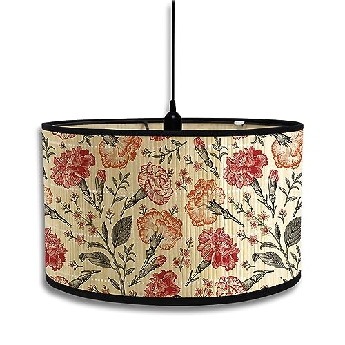 FANSU Lampenschirm fuir Tischlampe,Lampenschirm Hängelampe Lampenabdeckung für Stehlampe Tischlampe Deckenleuchte Wohnzimmer Moderner Deko (20x30cm,Hübsche Blumen 8) von FANSU