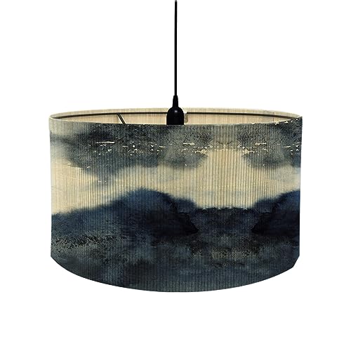 FANSU Lampenschirm fuir Tischlampe,Marmormuster Lampenschirm Hängelampe Lampenabdeckung für Stehlampe Tischlampe Deckenleuchte Wohnzimmer Moderner Deko (Navy blau,30 * 20cm) von FANSU