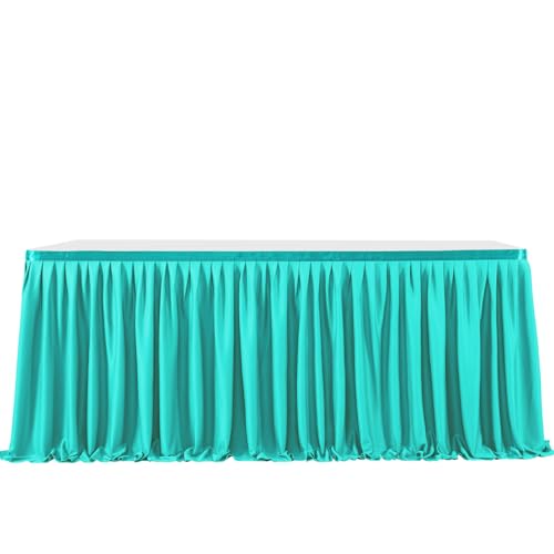 FANSU Party Deko Tischrock, Tischröcke Tisch Rock Tüll Tischrock Tischdekoration, Einfache Montage und Wiederverwendbar, für Geburtstag Kuchen Hochzeit Babyparty (Cyan Farbe A,4FT/122x77cm) von FANSU