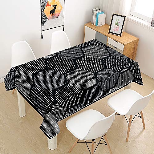 FANSU Rechteck Tischdecke Polyester,Wasserdicht Tischwäsche Geometrie Stil Pflegeleicht Abwaschbar Tischtuch-Viele Größe Farbe Wählbar (140x140cm,abstrakt) von FANSU