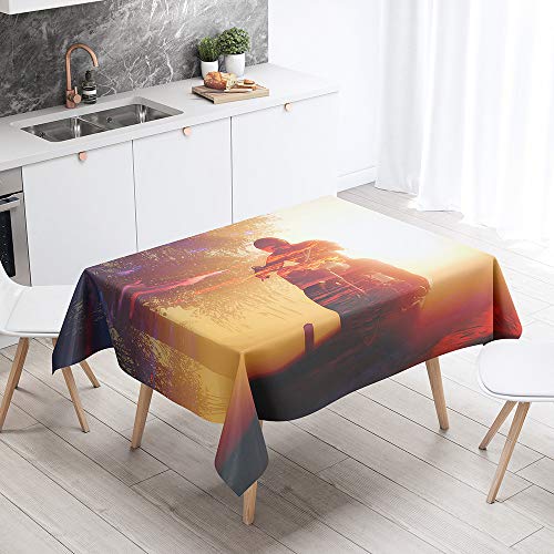 FANSU Rechteck Tischdecke Polyester 3D Motorrad Stil,Wasserdicht Tischwäsche Pflegeleicht Abwaschbar Tischtuch-Viele Größe Farbe Wählbar (Lichtquelle,100x140cm) von FANSU