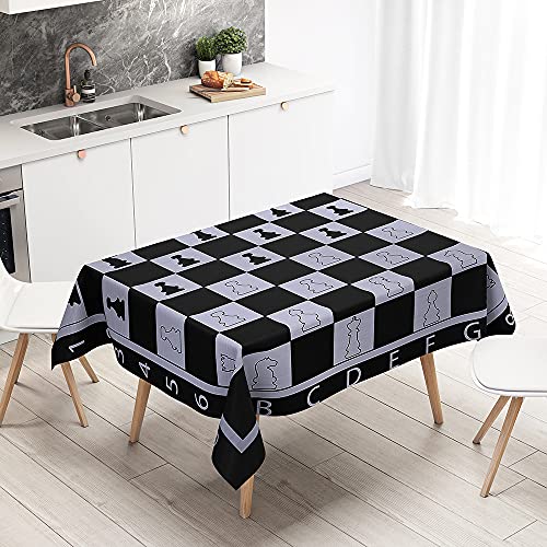 FANSU Rechteckig Tischdecke Wasserabweisend Polyester Optik, 3D Schach Drucken Fleckschutz Tischwäsche Pflegeleicht Abwaschbar für Home Küche Dekoration (Plaid,140x200cm) von FANSU