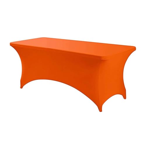 FANSU Spandex Tischdecke, Stretch Tischdecke Rechteckig Elegant Knitterfreie Elastisch Tisch Decken Waschbar für Dekoration Party Hochzeit Restaurant Bankett (Orange,122x76cm/4FT) von FANSU