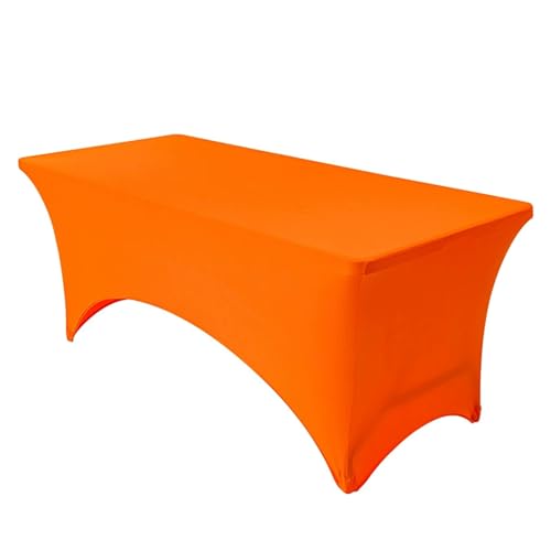 FANSU Spandex Tischdecke, Stretch Tischdecke Rechteckig Elegant Knitterfreie Elastisch Tisch Decken Waschbar für Dekoration Party Restaurant Bankett Hochzeit (Orange,6FT/183x76cm) von FANSU