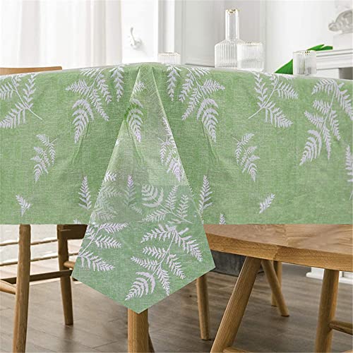 FANSU Tischdecke Abwischbar PVC Plastik Wachstuch Wasserdicht Ölbeständig Einfach Modern Garten Tischdecke Rechteckig Tischtuch Dekoration für Restaurant Küche Outdoor (Grün,140x240cm) von FANSU