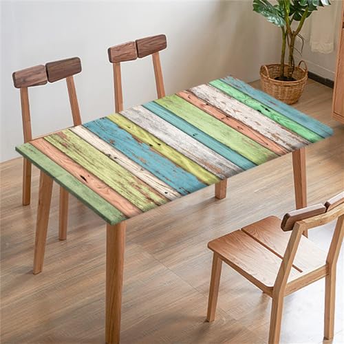 FANSU Tischdecke Rechteckige Quadrat Tischdecken, Elastische Regenbogen Abwischbare Tischtuch Draussen, Tischdecke für Outdoor, Terrasse,Garten, Küche Esszimmer (8ft/244x77cm,Grün) von FANSU