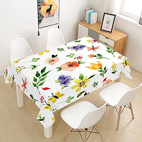 FANSU Tischdecke Tischwäsche, 3D Garten Landschaft Rechteckige Abwaschbar Tischtuch Draussen Küchentischabdeckung für Dekoration Küche Outdoor (Libelle,100x140cm) von FANSU