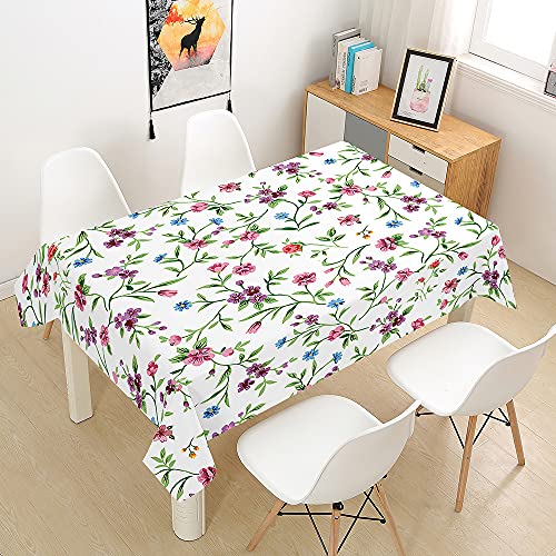 FANSU Tischdecke Tischwäsche, 3D Garten Landschaft Rechteckige Abwaschbar Tischtuch Draussen Küchentischabdeckung für Dekoration Küche Outdoor (Lila,140x140cm) von FANSU