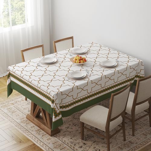 FANSU Tischdecke Tischwäsche, 3D Rechteckige Abwaschbar Tischtuch Draussen Küchentischabdeckung für Dekoration Garten Küche Outdoor -Pastoraler Stil (Patchwork,140x140cm) von FANSU