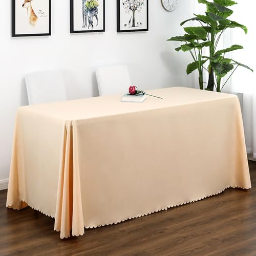 FANSU Tischdecke Tischwäsche, Einfarbig Rechteckige Abwaschbar Tischtuch Draussen Küchentischabdeckung für Dekoration Garten Küche Outdoor Bankett Party Hochzeit (Creme,320x400cm) von FANSU