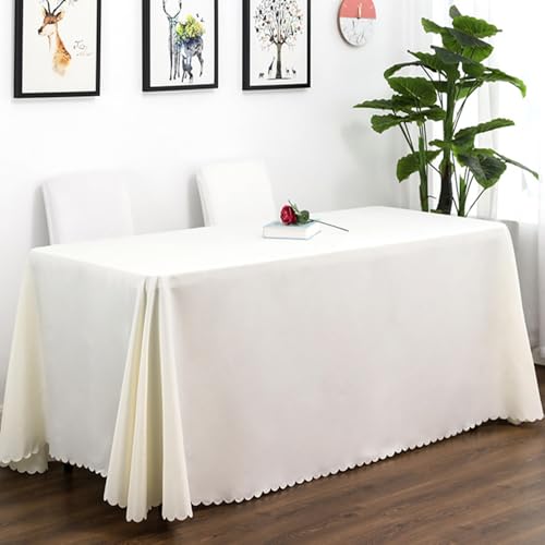 FANSU Tischdecke Tischwäsche, Macaron-Farbe Rechteckige Abwaschbar Tischtuch Draussen Küchentischabdeckung für Dekoration Garten Küche Outdoor Bankett Party Hochzeit (320x400cm,Beige) von FANSU