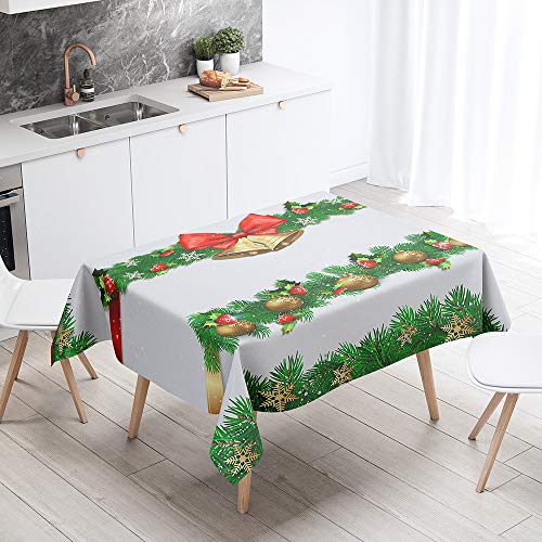 FANSU Weihnachten Tischdecke Rechteck Polyester 3D Dekoration Stil,Wasserdicht Tischwäsche Pflegeleicht Abwaschbar Tischtuch-Viele Größe Farbe Wählbar (Rattan,140x200cm) von FANSU