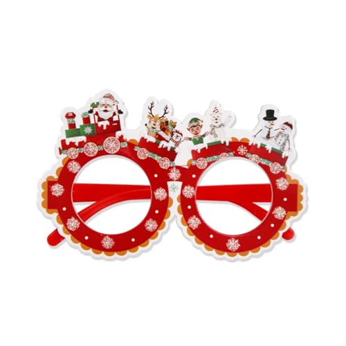 FANSWAN Weihnachtsbrille Weihnachtsmann Brille Rahmen Foto Weihnachtsdekoration 2024 Neujahr Party Supplies von FANSWAN