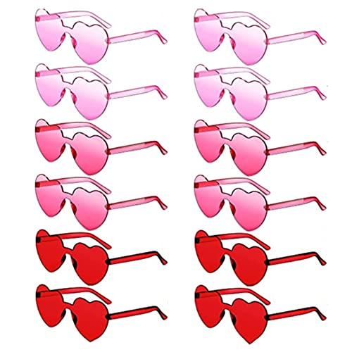 FANXIYA 12 Paar Herzbrillen Set Bunte Sonnenbrille Partybrille (Bunt3) von FANXIYA