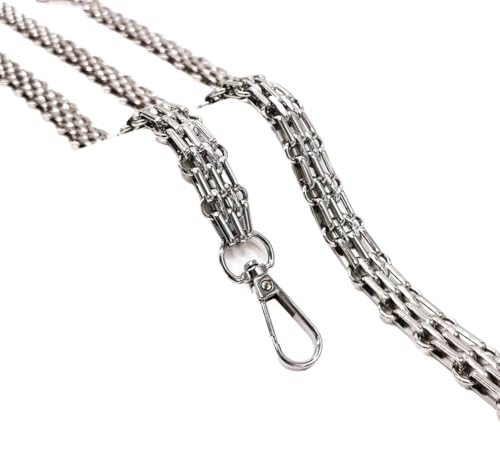 FANZNSM Breite, schwere Geldbörsenriemen aus Metall, Kette, Umhängetasche, Ersatzriemen for Handtaschen(Silver-23.6") von FANZNSM