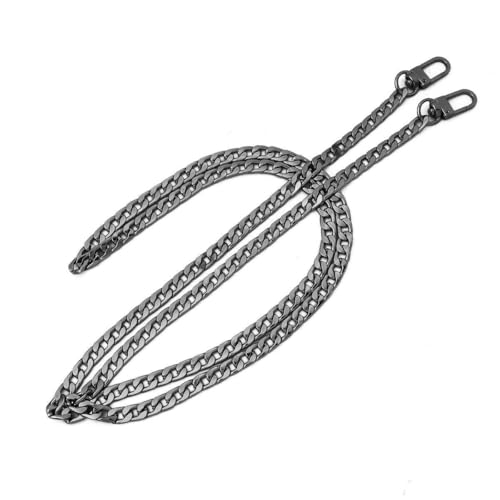 FANZNSM Geldbörsenkette, 119,4 cm, Eisen, Flacher Kettenriemen, Handtaschen-Metallriemen, Schulterkorsett, Ersatzkette, Zubehör(Black) von FANZNSM