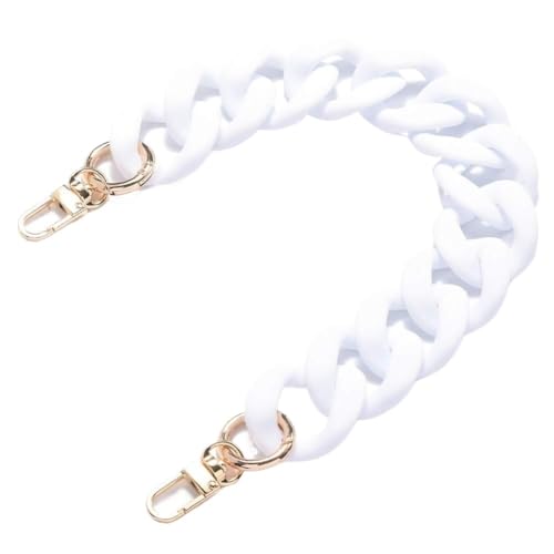 FANZNSM Large Flat Chain Strap - Acrylic Luxury Handbag Strap Fashionable Replacement Purse Clutches Handles for DIY Crafts, 15.7 inch of Each(White) von FANZNSM