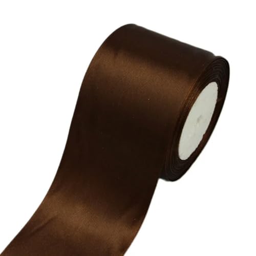 (25 Yards/Rolle) 3" (75 mm) einseitiges Satinband, Gurtband, Dekoration, Geschenkbänder, Dunkelkaffee von FAQIMORAX