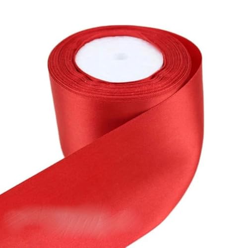 (25 Yards/Rolle) 3" (75 mm) einseitiges Satinband, Gurtband, Dekoration, Geschenkbänder, Rot von FAQIMORAX