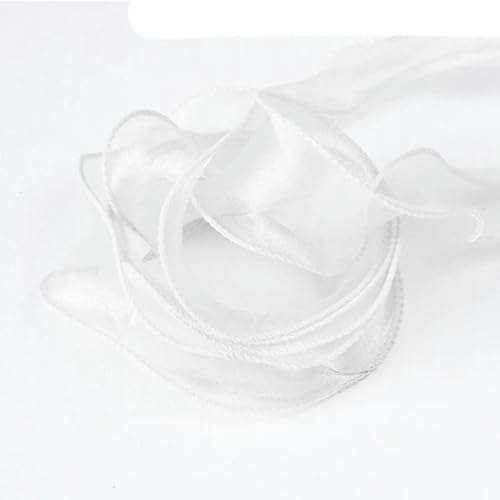 10 m transparente Organzabänder mit goldenem Rand, Chiffonband, zum Verpacken von Geschenkboxen, Brautstrauß-Dekoration, 8–4 cm x 10 m von FAQIMORAX