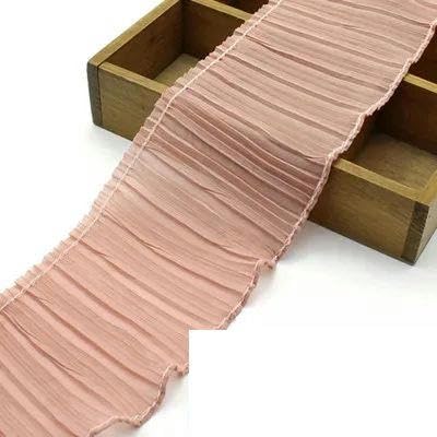 2 Yards, einlagig, Perlen-Chiffon, Faltenspitze, 11 cm, 15 Farben zur Auswahl, einfarbig, dunkel, 2 Yards 2 Yards, einlagig, Perlen-Chiffon, Faltenspitze, 11 cm, 15 Farben zur Auswahl, einfarbig, dunkel, 2 Yards von FAQIMORAX