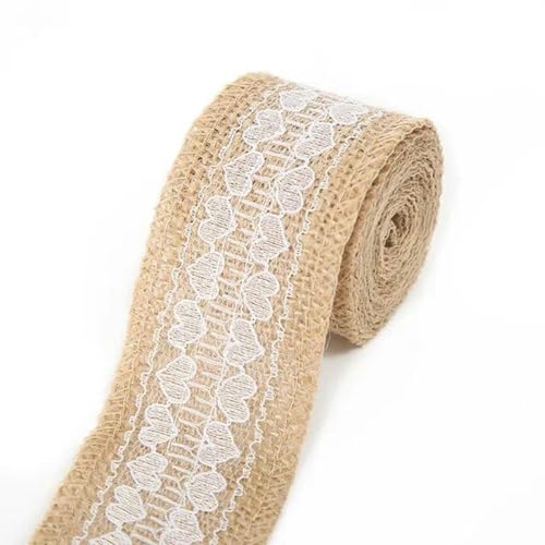 2 m 5 cm Jute-Sackleinen-Rollen, Sackleinenband mit Vintage-Ornament, Sackleinen, Party-DIY-Zubehör, 13–10 Meter von FAQIMORAX