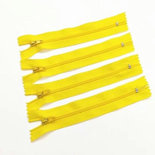 20 Stück 3# 7,5–60 cm (3–24 Zoll) geschlossener Nylon-Spiralreißverschluss zum Schneidernähen erhältlich-Gelb-20 Stück-35 cm von FAQIMORAX