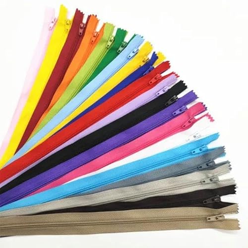 20 Stück 3# 7,5–60 cm (3–24 Zoll) geschlossener Nylon-Spiralreißverschluss zum Schneidernähen erhältlich-Mix-20 Stück-40 cm von FAQIMORAX