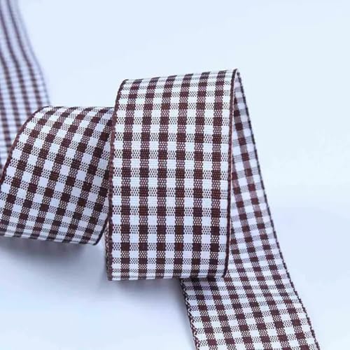 5 Meter Gingham-Bänder zum Verpacken von Partygeschenken, DIY-Haarschleifen, karierte Bänder-S011-15mm von FAQIMORAX