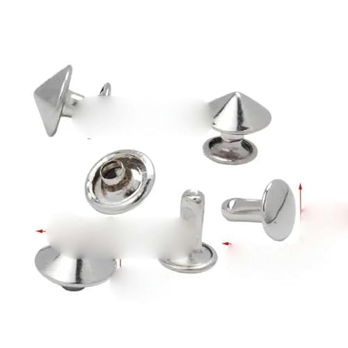 50Set Stud Niet Spike Dekorative Kleidung Schuhe Taschen DIY Zubehör Silber Golden 8mm 10mm-10mm Silber von FAQIMORAX